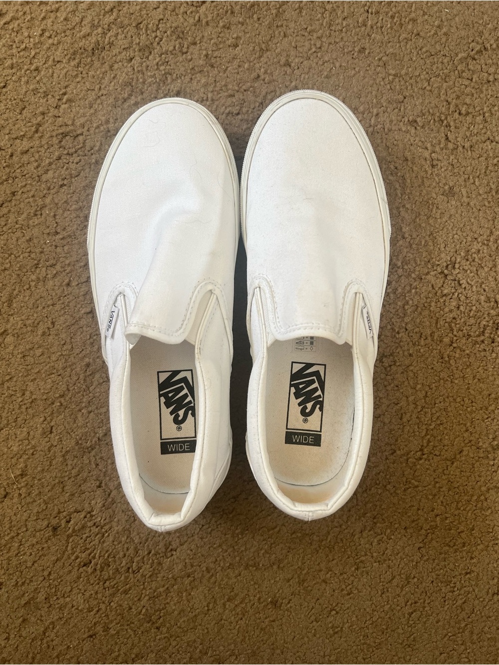 Vans Womens White Slip-On Canvas Sneakers